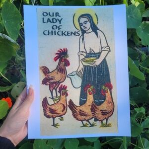 Our Lady of Chickens Art Print